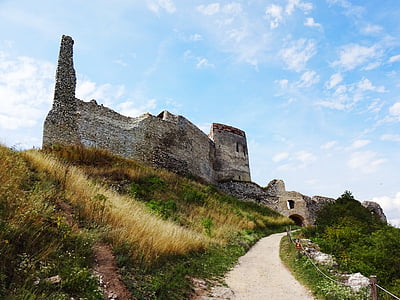 Čachtice, Eslovàquia, Castell, ruïnes, l'estiu, Torre, castell medieval