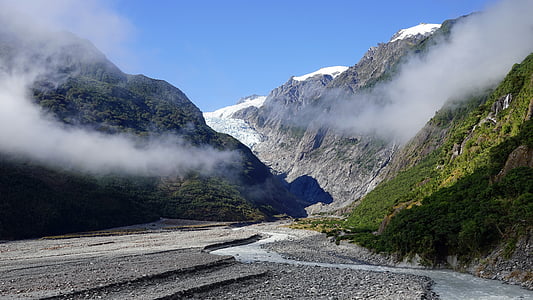 ghiacciaio di Franzjosef, Nuova Zelanda, Isola del sud, roccia, Alpi meridionali, fotografia di paesaggio, montagna