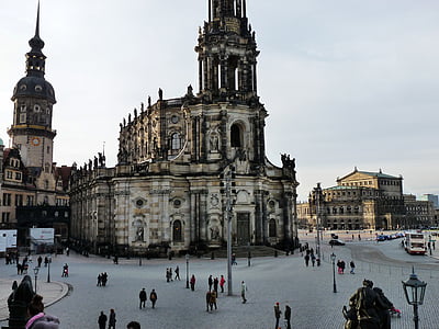 Slottskirken, Dresden, byen, Sachsen, kirke, arkitektur, katedralen