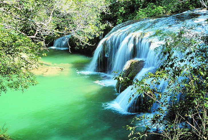 вода, водопад, природата, гора, река, тропически гори, поток
