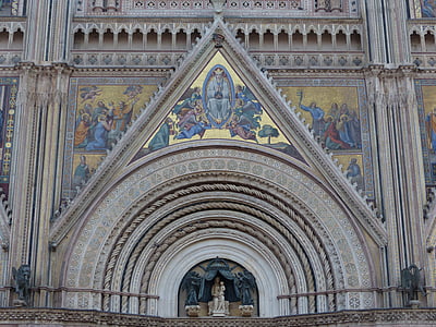 Orvieto, Duomo, arquitetura, cúpula, Itália, Igreja, manhã
