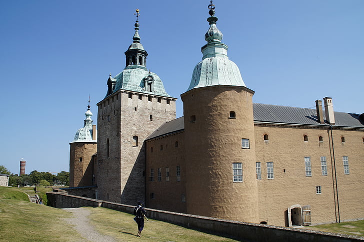 Kalmar, Castle, nézet, zárt tintahal, Balti-tenger, Svédország, tengerpart