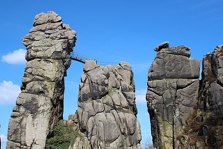 rock, stone formation, stones, bridge, teutoburg forest, destination, hiking