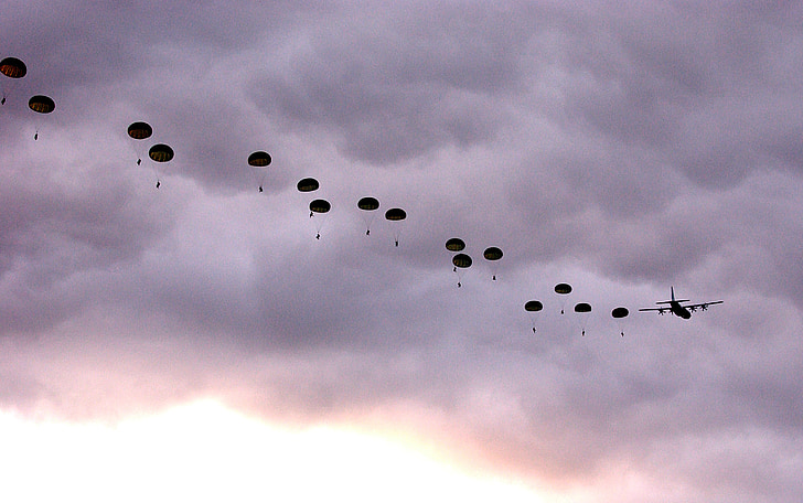 australia, sky, clouds, australian parachutists, jumping, parachuting, beautiful