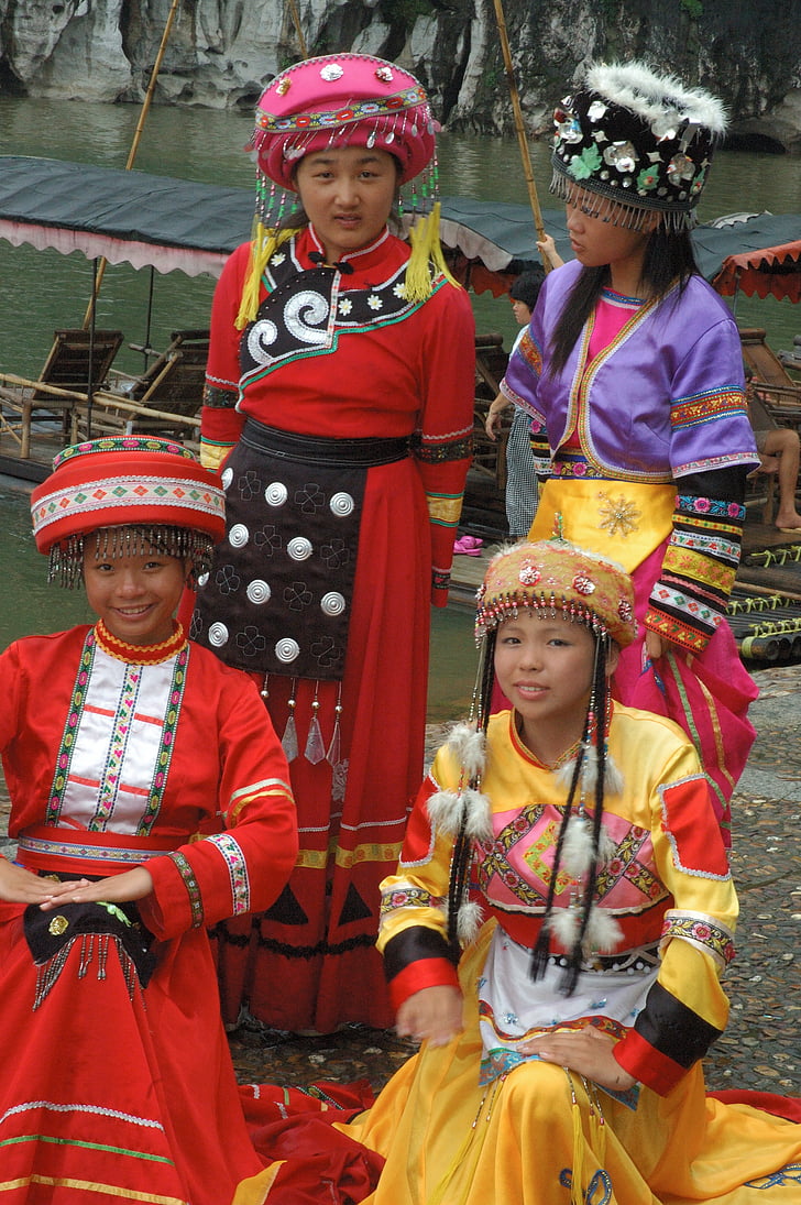 중국, 아시아, 문화, 여자, 전통 옷, 여행