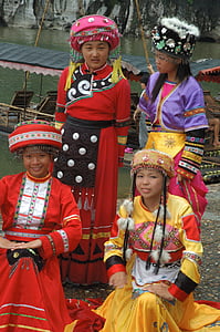 Chiny, Azja, kultury, kobiety, tradycyjne stroje, podróży