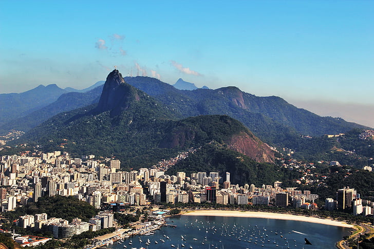 Rio de janeiro, a corcovado views, lenyűgöző, Corcovado, Nézd, a sugarloaf, az Outlook, nézet
