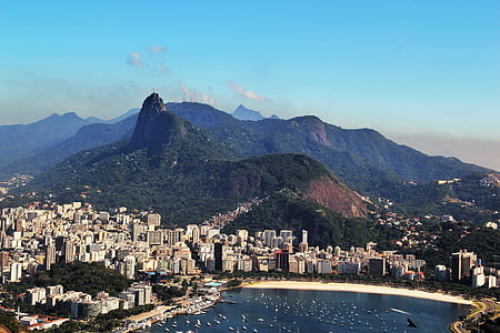 Rio de janeiro, vues du corcovado, superbe, Corcovado, vue depuis le pain de sucre, Outlook, vue