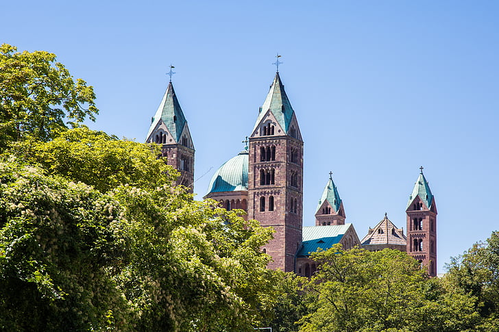 Speyer, dom, zvonik, cerkev, katedrala Speyer, vere, krščanstvo