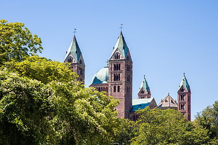 Speyer, Dom, Wieża, Kościół, Katedra w Spirze, religia, chrześcijaństwo