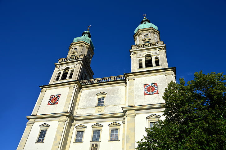 építészet, St. lorenz-bazilika, Kempten, bazilika, templom, Kirchplatz, barokk