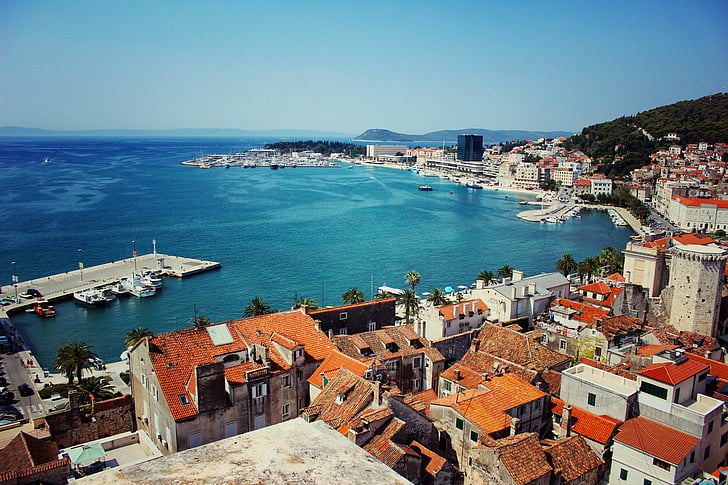 Split, Kroatien, hustage, bybilledet, arkitektur, Europa, City