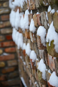 mursten, kælder, vinter