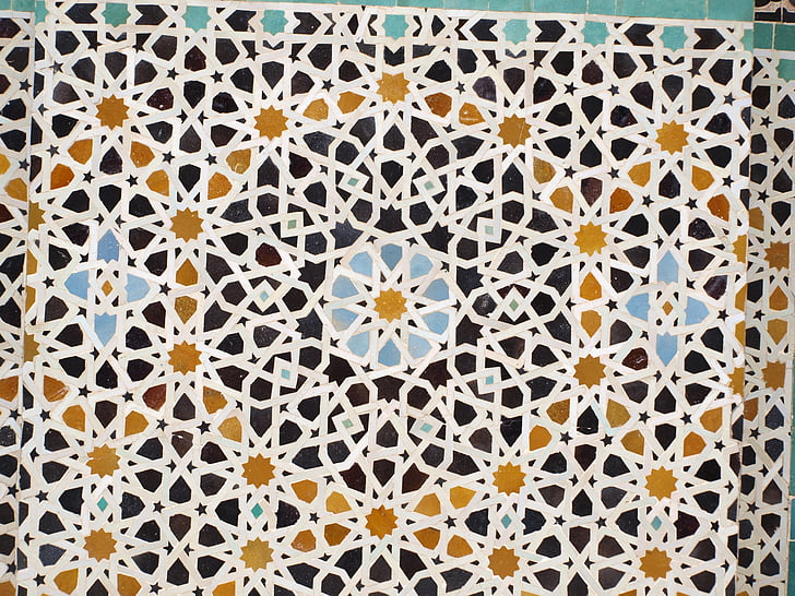 мозайка, плочки, Арабски, Фес, етаж, Африка, цвят