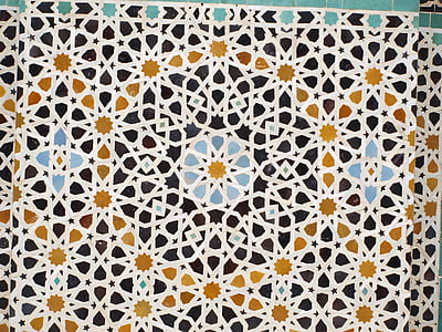 mosaik, fliser, arabiske, Fez, gulvet, Afrika, farve