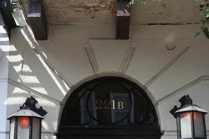 ievade, durvis, Šerloks Holmss, London, bakerstreet, durvju zīme, Šerloks