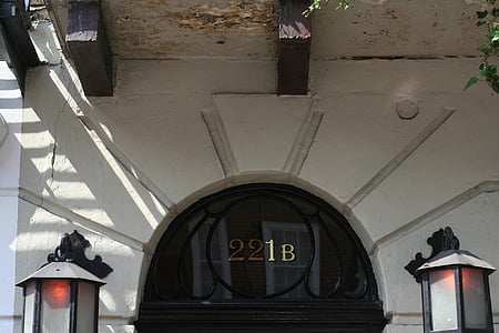 dane wejściowe, drzwi, Sherlock holmes, Londyn, Bakerstreet, drzwi znak, Sherlock