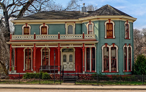 huset, hjem, brownville, Nebraska, USA, HDR, arkitektur