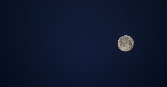 Луната, небе, синьо