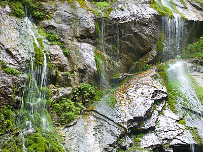 clammy, water, white water, nature, mountain, waterfall, rock - Object