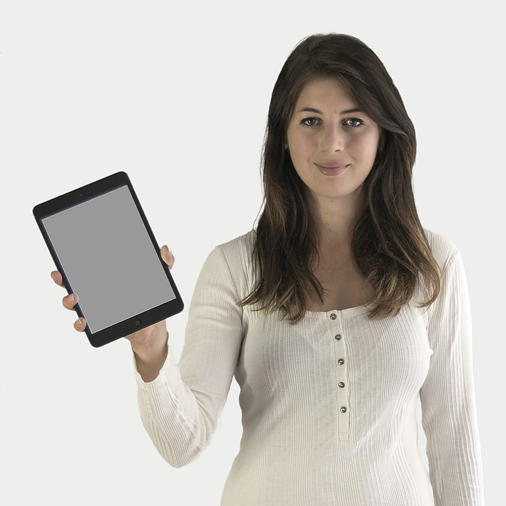 iPad, bemutató, képernyő, digitális, személy, kijelző, tabletta