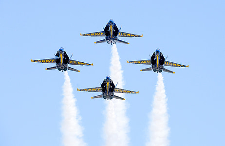 Голубые ангелы, самолеты, рейс, Демонстрация эскадрильи, военно-морской флот, США, производительность