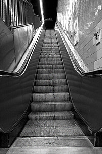 escalator, underground, subway, city, metro, transport, modern