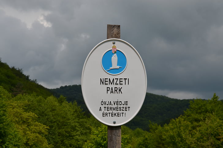 znak, Nacionalni park, Mađarska, priroda, šuma, regija, stabla