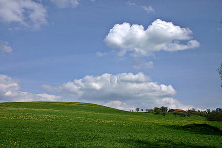 landscape, meadow, hill, home, hof, agriculture, farmhouse