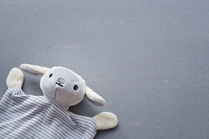 toys, doudou, security blanket, grey, close, fabric, text dom