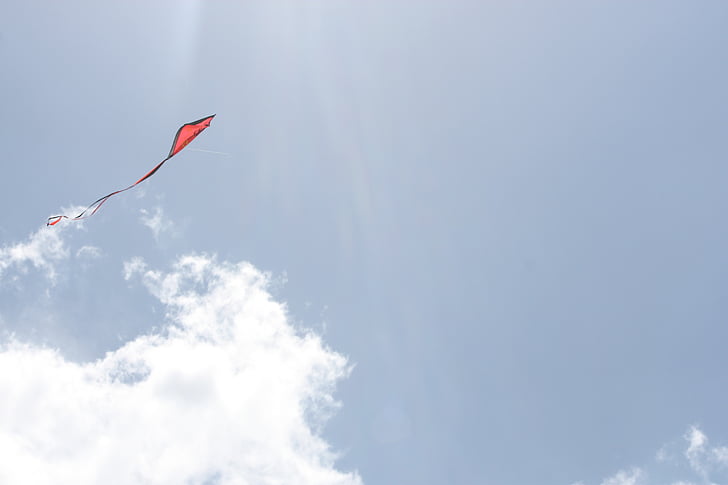 kite, sky, summer, dom, wind, flying, blue