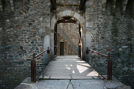 Castello di montebello, Bellinzona, mål, Bridge, inngang, castelleo, Ticino