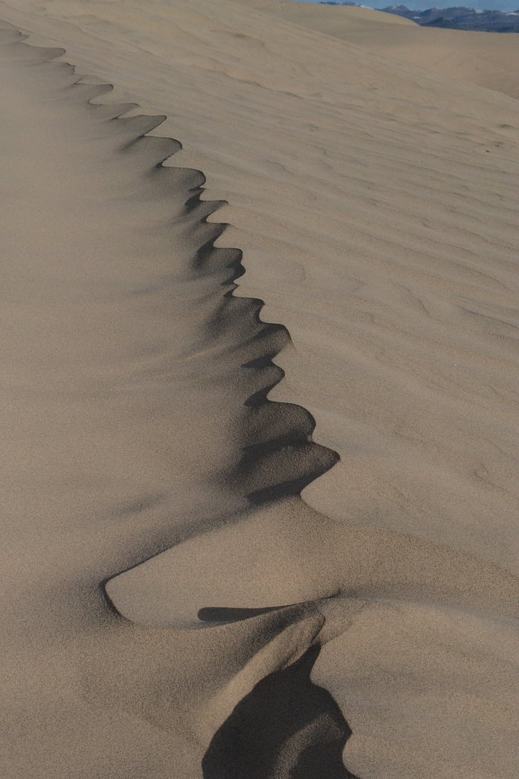 sorra, ombra, dunes de sorra, dunes, platja, ziga-zaga, resum