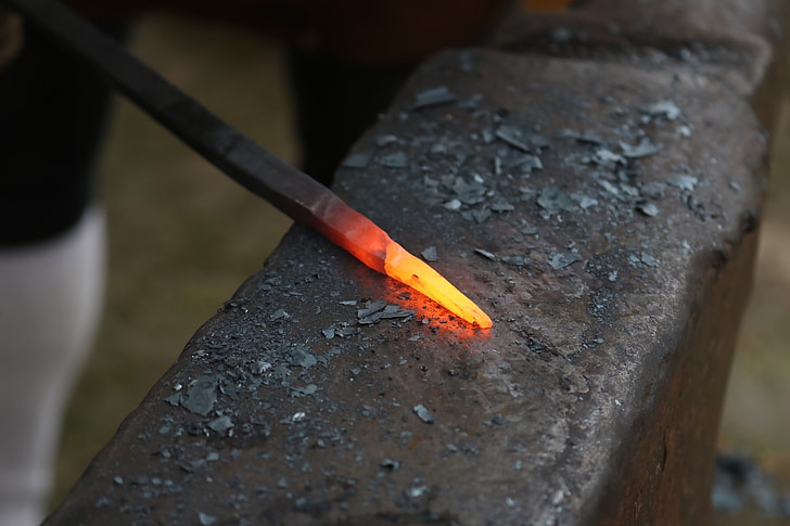 anvil, red, hot, metal, steel, heat, foundry