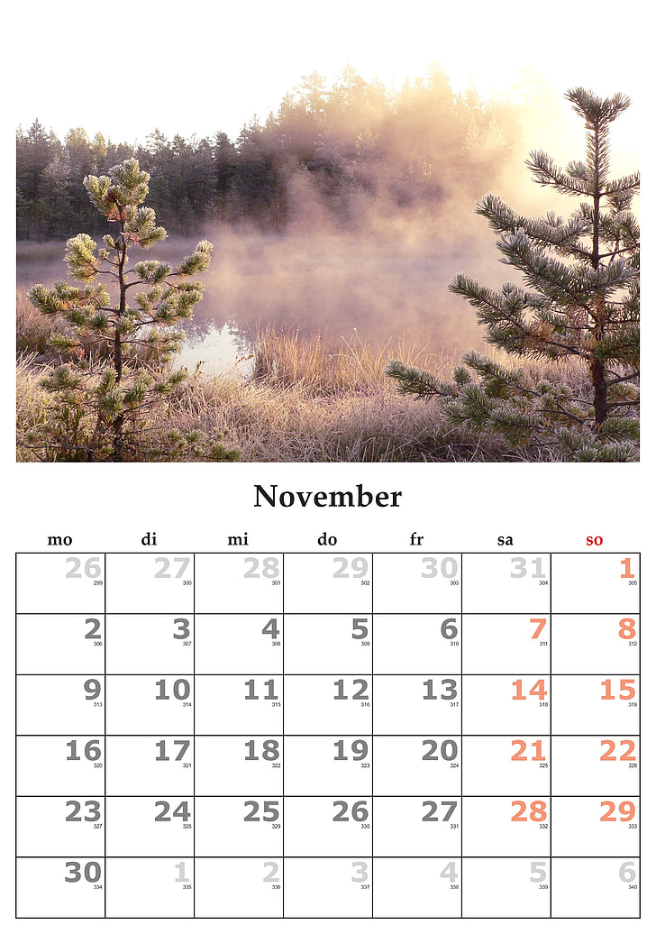 Kalendārs, mēnesis, novembris, novembrī 2015