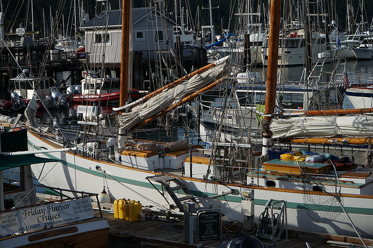 båt, hamnen, vatten, docka, delstaten Washington, havet, transport