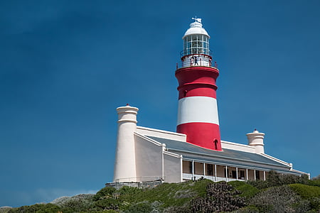 lighthouse, coast, warning, sea, sky, landscape, ocean