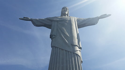 İsa, plaj, Yaz, turistik, anıt, heykel, Corcovado