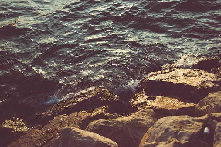 jūra, vandenyno, vandens, bangos, Gamta, akmenų, pakrantė