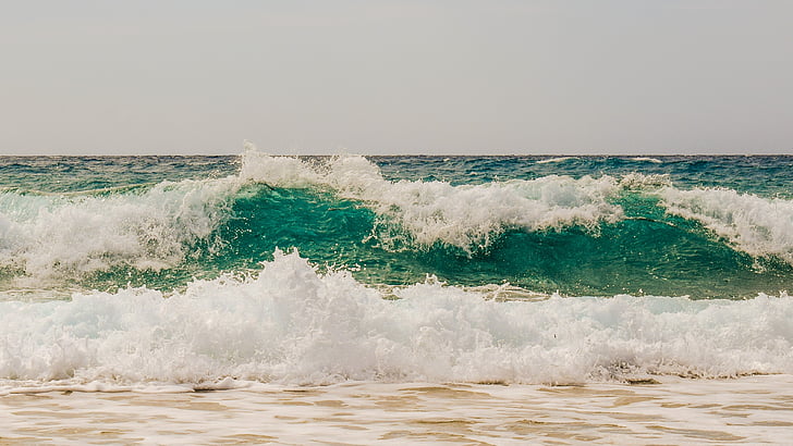 val, koji razbija, more, priroda, štrcanje, sprej, Vjetar