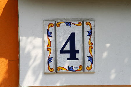 huset, adresse, 4, fire, dekorasjon