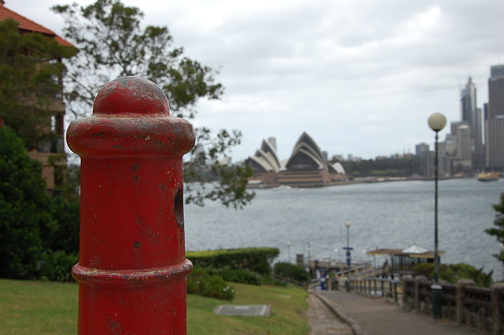 hydrantu, Sydney, opery, Austrálie, červená, Opera house
