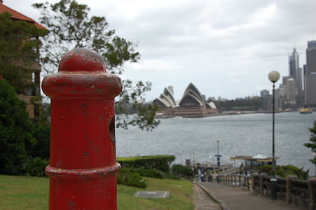 hydrant, sydney, opera, australia, red, opera house