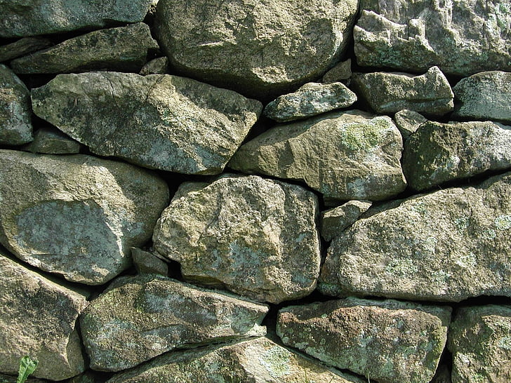 dinding batu, batu, batu, menutup, pagar, pola, Desain