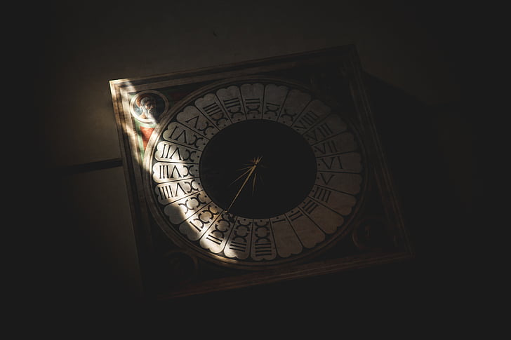 light, roman, numerals, clock, time, dark