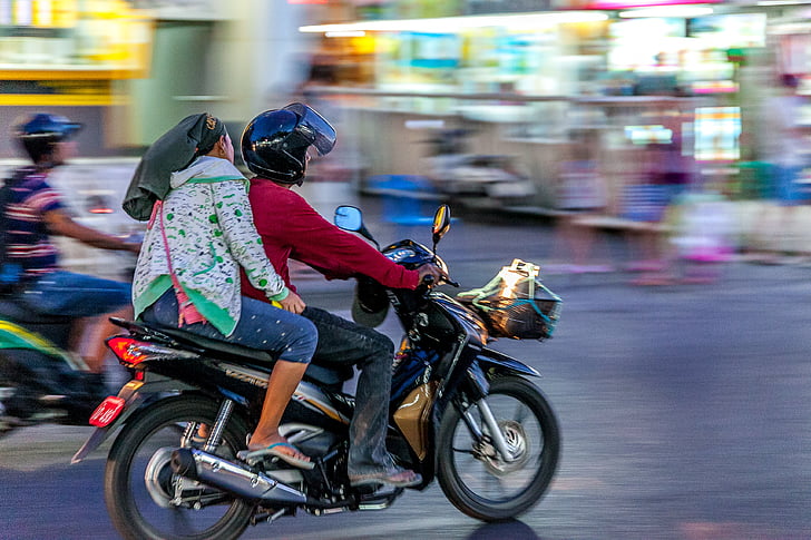 panoramique, Phuket, Thaïlande, vélo, moto, Vitesse, voyage