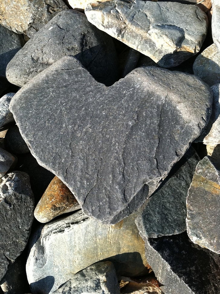 rock, srce, ljubezen, težko, kamen, prodnata, grobo