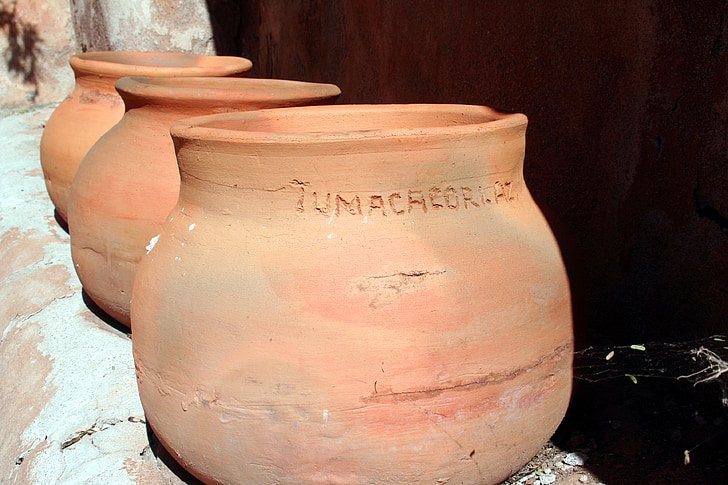 tumacocari, keramika, Arizona, jíl, jihozápad, nativní, artefakt