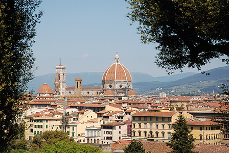Florence, Italië, Italia, monumenten, sculpturen, het platform, standbeelden