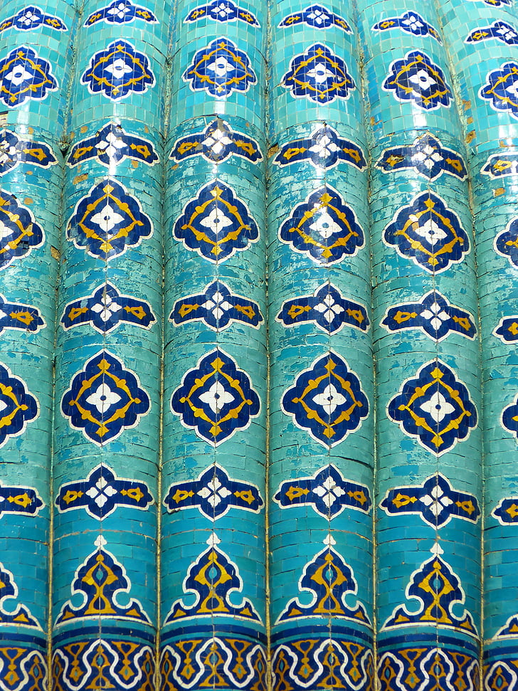 Uzbekistan, mosaik, pola, berseni, pirus, majolica, keramik